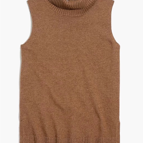 J. Crew Camel Sleeveless Turtleneck Sweater - Picture 5 of 6